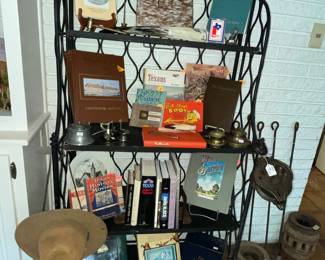 Metal rack full of Texana & Local history books!