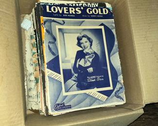 BOX OF 1940'S SHEET MUSIC