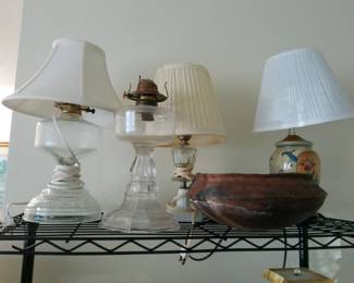 a wide variety of oil lamps, many converted to electric power over the years.