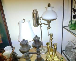 candlesticks and oil lamps, many converted to electric.