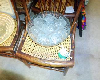 cut crystal punchbowl and party glassware set