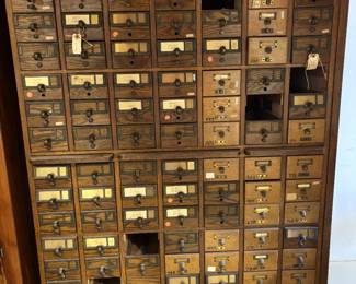 Vintage card catalog - some missing drawers