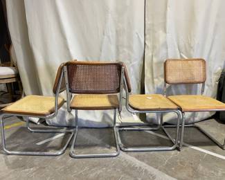 set of 4 vintage caned Mid Century Modern dining chairs