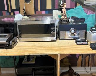 Microwaves, lamps, printers, Vinyl to CD recorder, Keurig, grill, keyboards, etc....