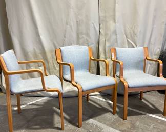 set of 3 vintage Stendig bentwood STACKABLE arm chairs