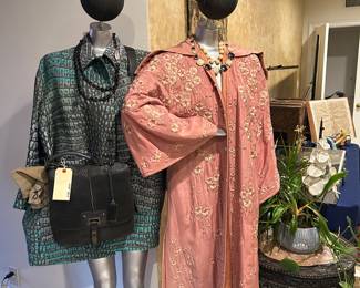 Stella McCartney Coat and 1950s Vintage Japanese Embroidered Cherry Blossom  Silk Coat