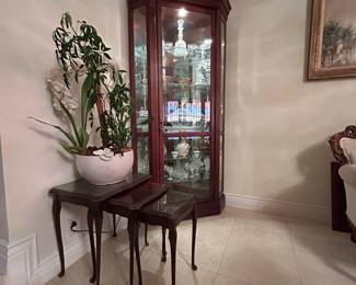 Howard Miller Corner Display Cabinet, Stackable Table
