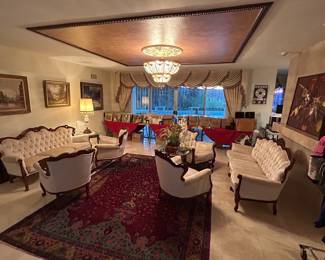 Living Room Furniture and Vinyl Record Collection