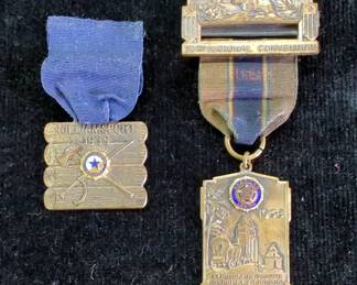 1938 American Legion Los Angeles Convention Delegate Medal, And 1939 American Legion Williamsport Medal 