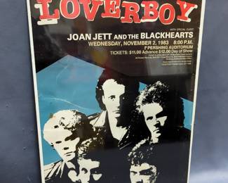 Loverboy With Special Guest Joan Jett And The Blackhearts Promotional Poster, Pershing Auditorium, 22.5" x 14.5"