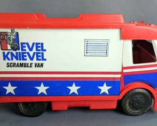1973 Ideal Toy Corp Evel Knievel Scramble Van Toy Car, Incomplete Set