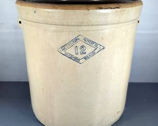 The Pittsburg Pottery Company 12 Gallon Crock, Approx 17" Tall
