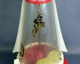 1 Cent Ring Ding Space Ship Bubblegum Machine, Does Not Include Key, Approx 16" Tall