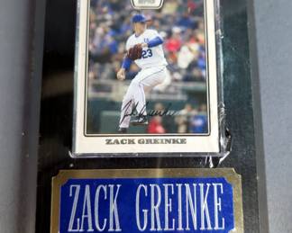 Topps Zack Greinke Kansas City Royals Autographed Baseball Card On Plaque, And Donruss George Brett Kansas City Royals Baseball Card On Plaque 