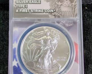 2021 American Eagle $1 Silver Coin, 1 oz Fine Silver, Certified By ANACS, Graded MS 70