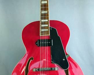 Red Grote Semi-Hollow Electric Guitar, Made In China, SN GS1920190268, In Road Runner Soft Case