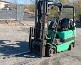 Mitsubishi Forklift, Model FGC15K, 6350 lb Truck Weight, 188" Max Fork Height, 8991 Hours Showing On Gauge, SN# AF81D00915