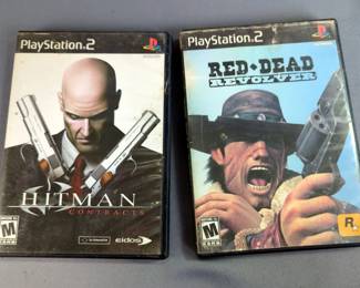 PlayStation 2 Games, Qty 6, Includes Conflict: Desert Storm, Hitman Contracts, Red-Dead Revolver, Out Of The Chute, NFL Head Coach, And Grand Theft Auto Vice City, Ratings Are E, T, And M 