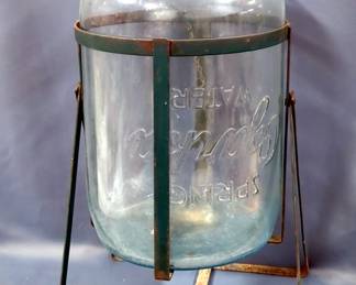 Ozarka 5 Gallon Spring Water Glass Jug, With Tilting Stand 