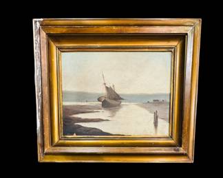 Vintage boat painting 