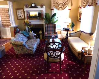 Ethan Allen Furniture, bric-a-brac, Christmas decorations, area rug