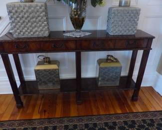 Console table, bric-a-brac