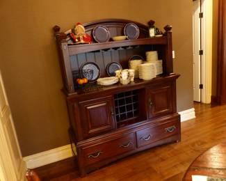 Buffet cabinet/hutch with wine rack & glass holder