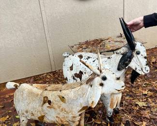 Metal garden goats