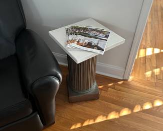 Side table with glass top