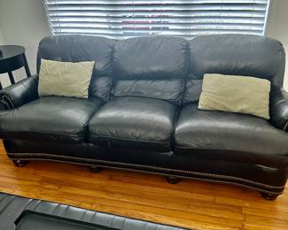 Black leather couch 
