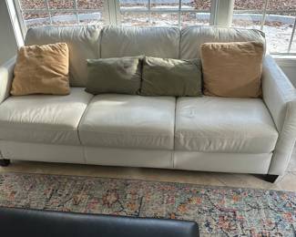 White leather couch 