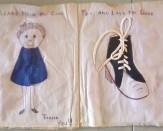 Hand sewn and drawn cloth childs book