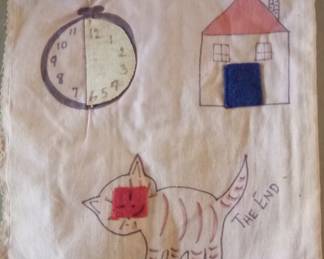 Hand sewn and drawn cloth childs book