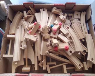 wooden toy train, vintage