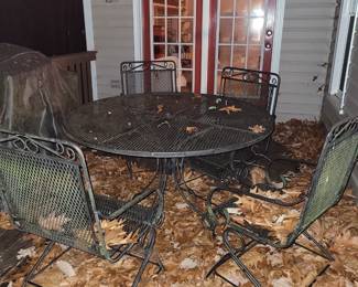 Heavy wrought iron patio set