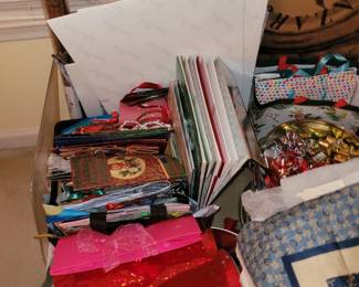 Christmas bags, bows and ribbon 