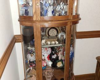 Oak Amish made bowfront cabinet