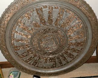 Large Middle Eastern patterned wall art plate