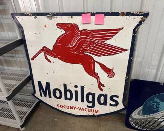 VINTAGE MOBILGAS PEGASUS PORCELAIN SIGN