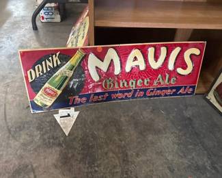 VINTAGE METAL MAVIS GINGER ALE SIGN