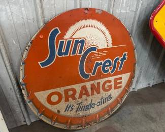 SUN CREST METAL SIGN