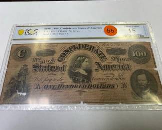 $100 1864 CONFEDERATE STATES OF AMERICA BILL