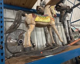 VINTAGE WOODEN ROCKING HORSE