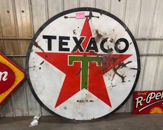 TEXACO DOUBLE SIDED PORCELAIN SIGN