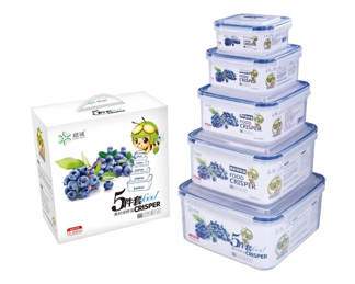 Set Of 5 Food Crisper Storage Containers