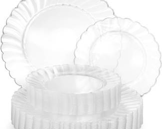 Clear Plastic Dinner And Dessert Plates
