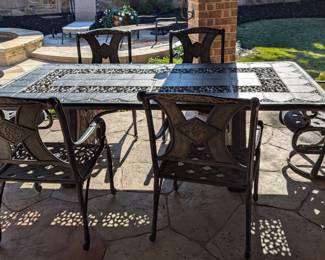 Patio table and chairs, very heavy