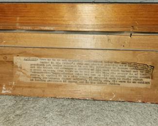 Back of Gisson painting