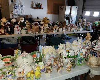 In garage: Christmas, Easter & some Fall. Pricing is by size. Be prepared, it's cold in there, but if this is what you seek, it doesn't get any cheaper than our pricing.