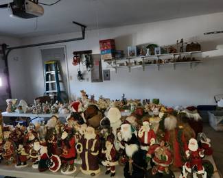 In garage: Christmas, Easter & some Fall. Pricing is by size. Be prepared, it's cold in there, but if this is what you seek, it doesn't get any cheaper than our pricing.